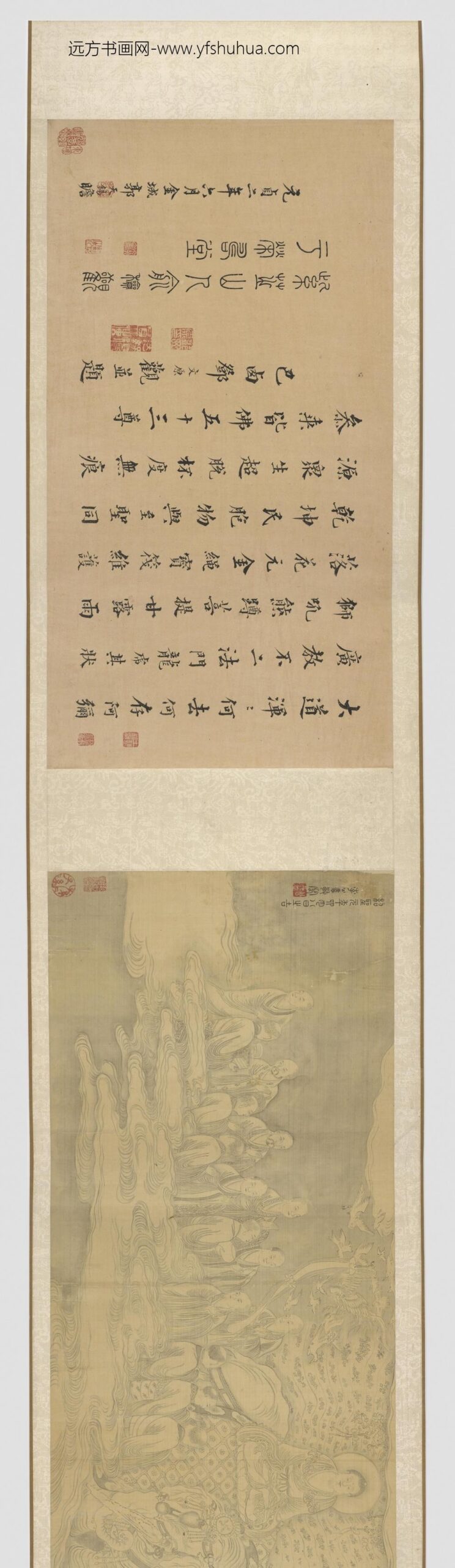 李公麟_云涛罗汉图卷_