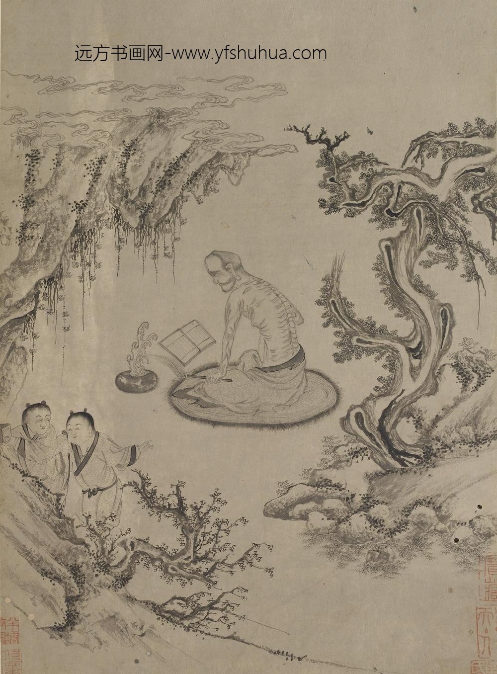 李公麟_十八罗汉图册_ ()