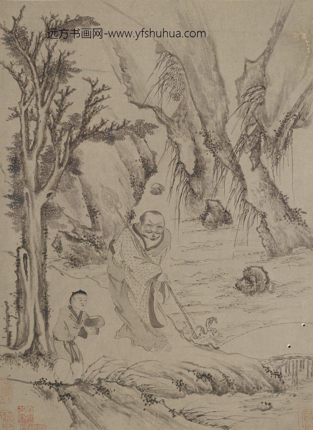 李公麟_十八罗汉图册_ ()