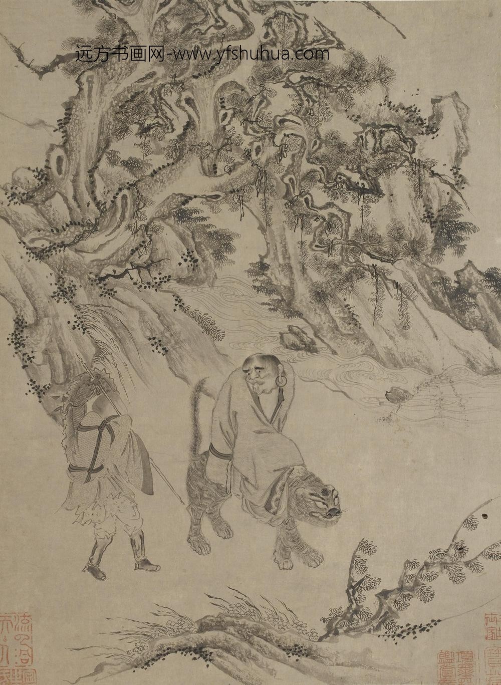 李公麟_十八罗汉图册_ ()