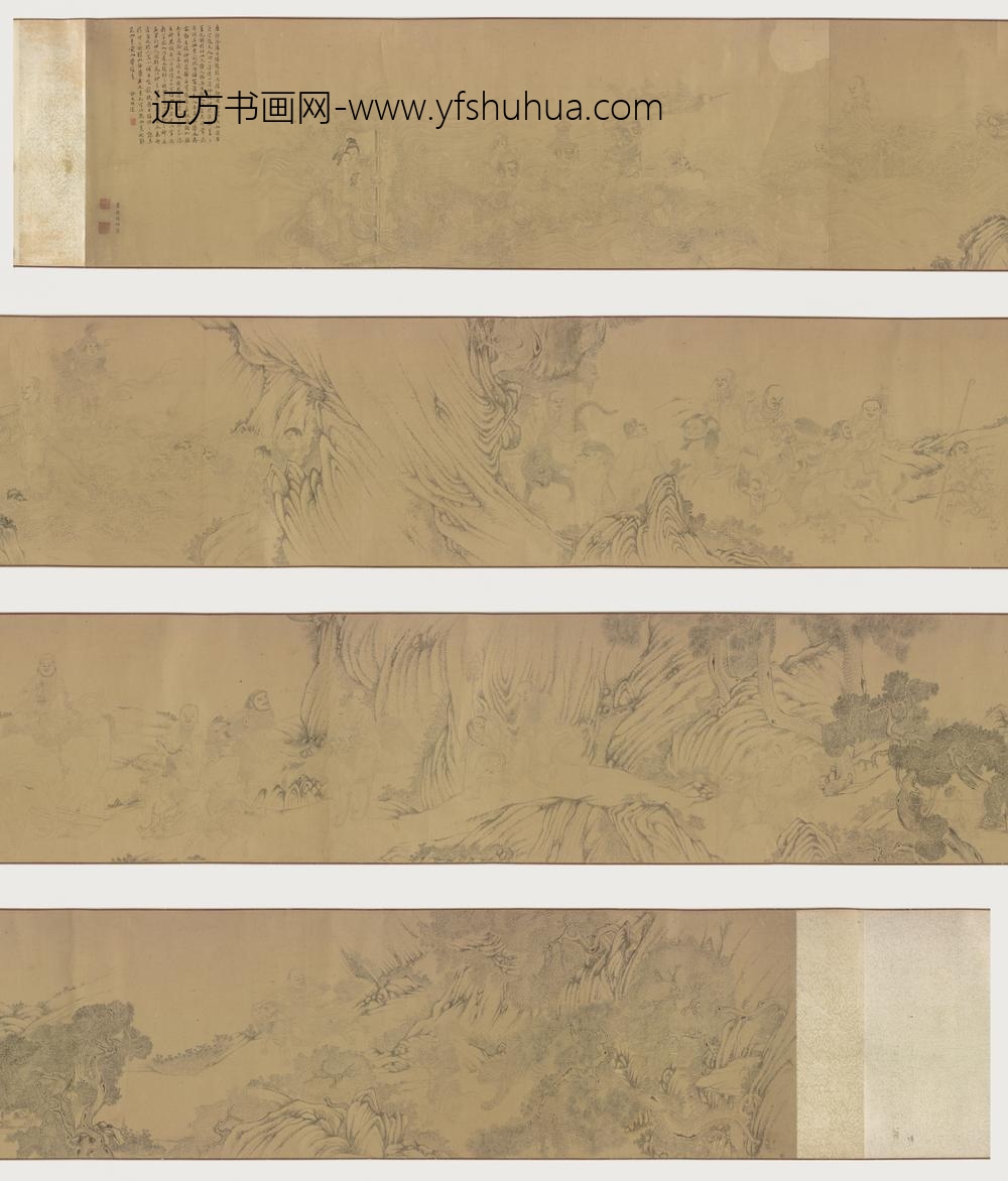 李公麟_十六罗汉骑兽图