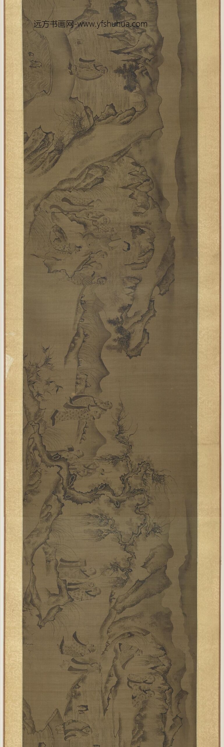李公麟_白描罗汉观音山水图__