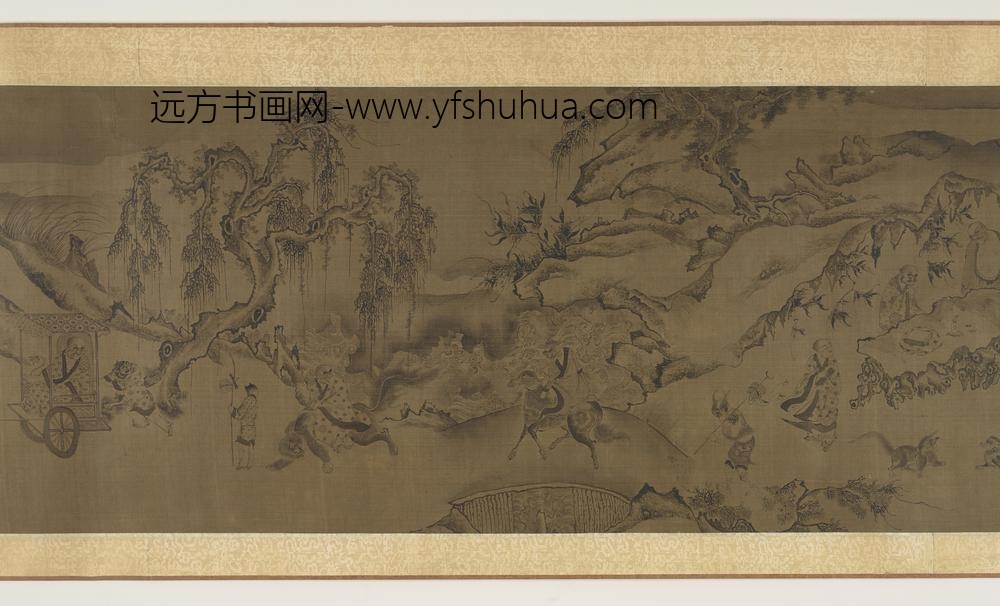 李公麟_白描罗汉观音山水图_