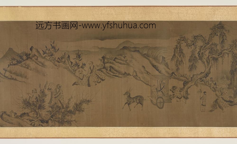 李公麟_白描罗汉观音山水图_
