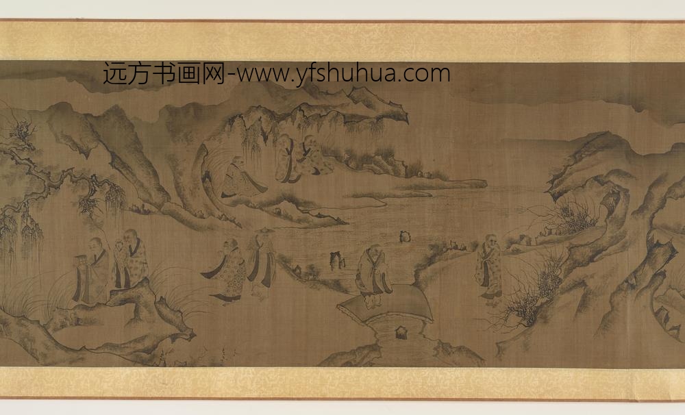 李公麟_白描罗汉观音山水图_