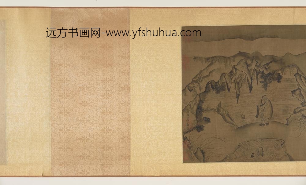 李公麟_白描罗汉观音山水图_