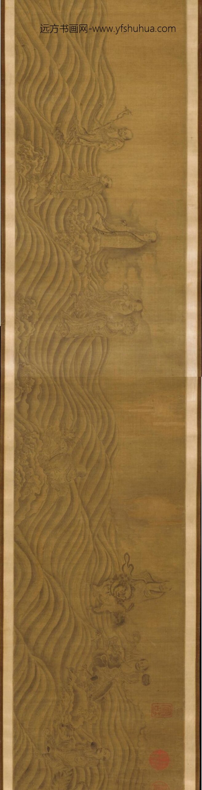 李公麟_罗汉渡海图卷_