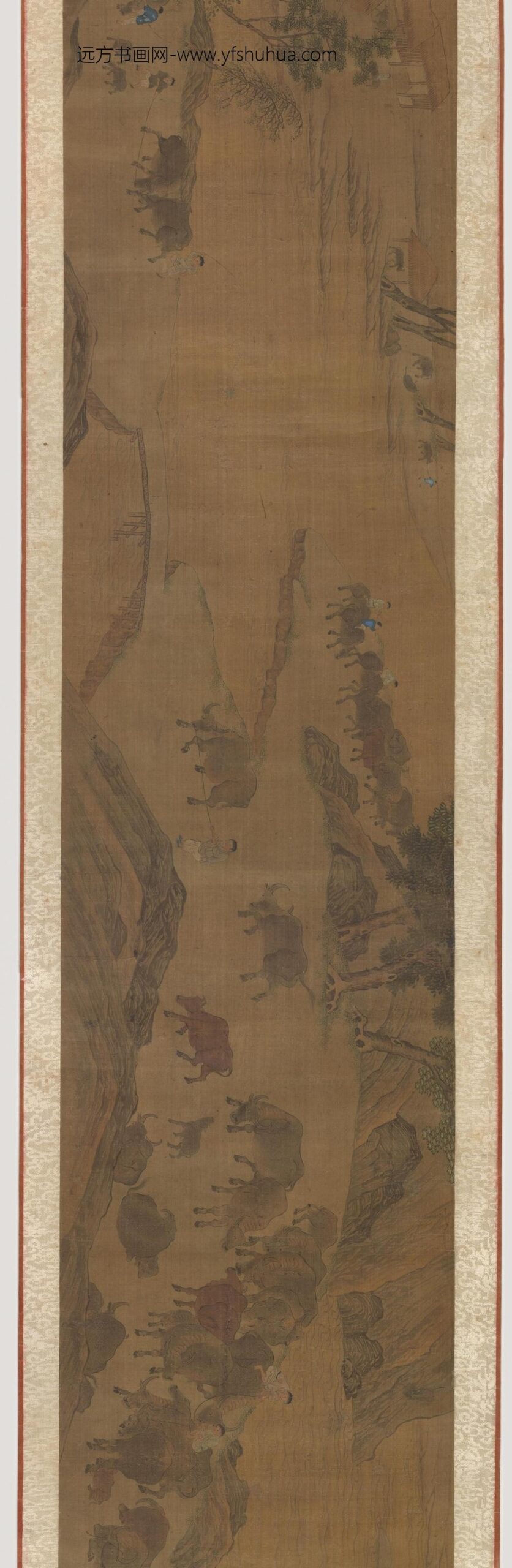 李唐_牧牛渡溪图卷_