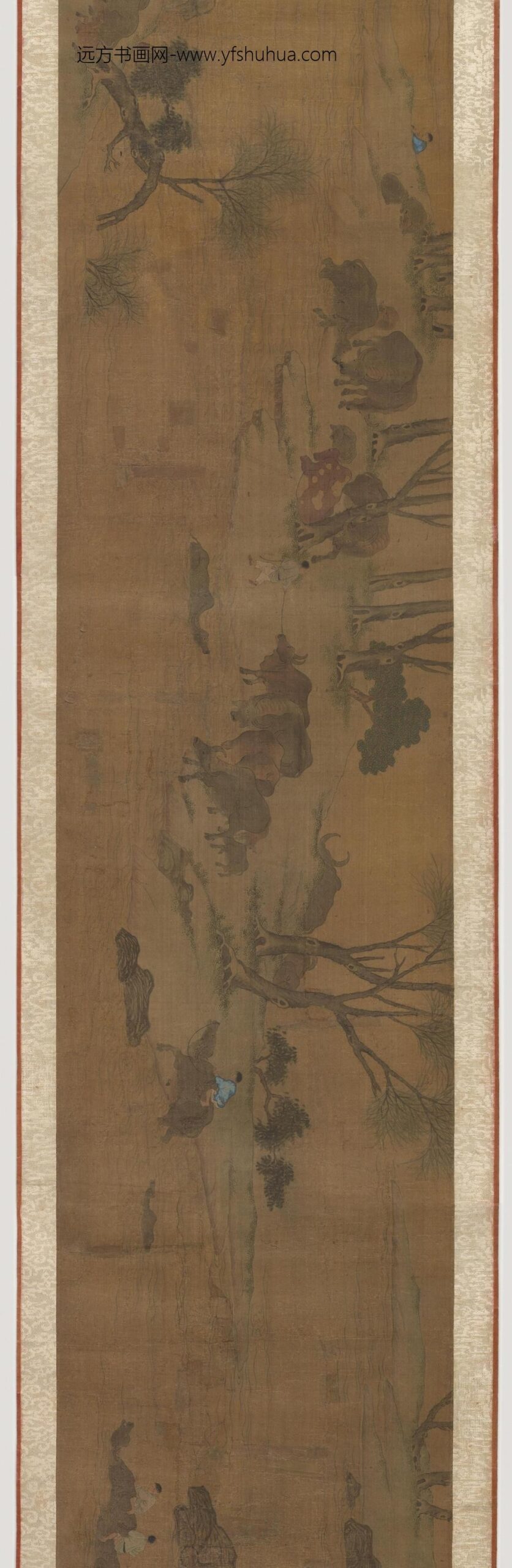 李唐_牧牛渡溪图卷_