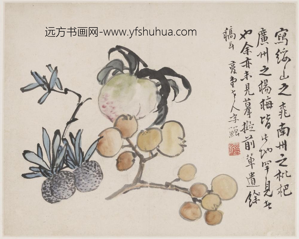 李鳝（鳝善）_桃枇杷紫李图