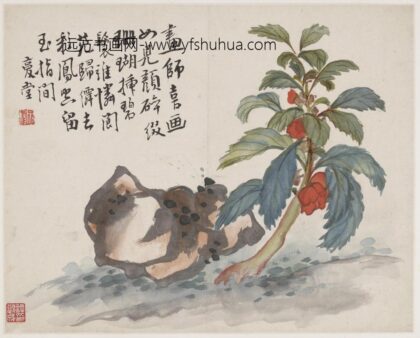 李鳝（鳝善） 花石图.jpg