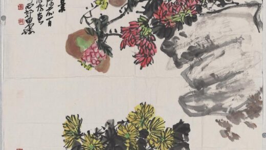 林心传 菊花石榴绘画.jpg