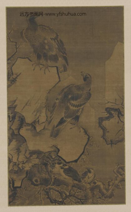 林良 寒崖双鹰图.jpg