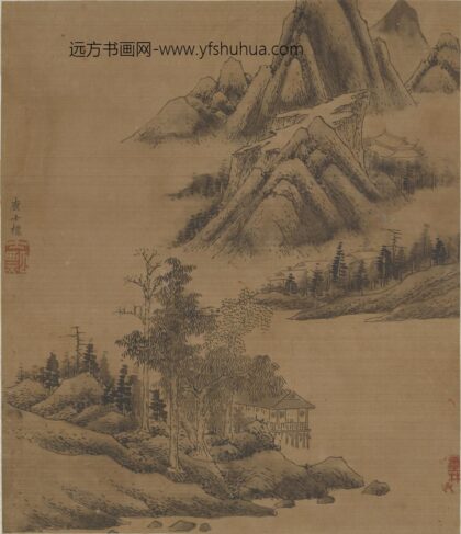 查士标 溪山烟舍图.jpg