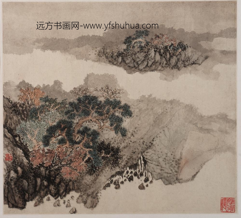 柳堉_山水图册八开_