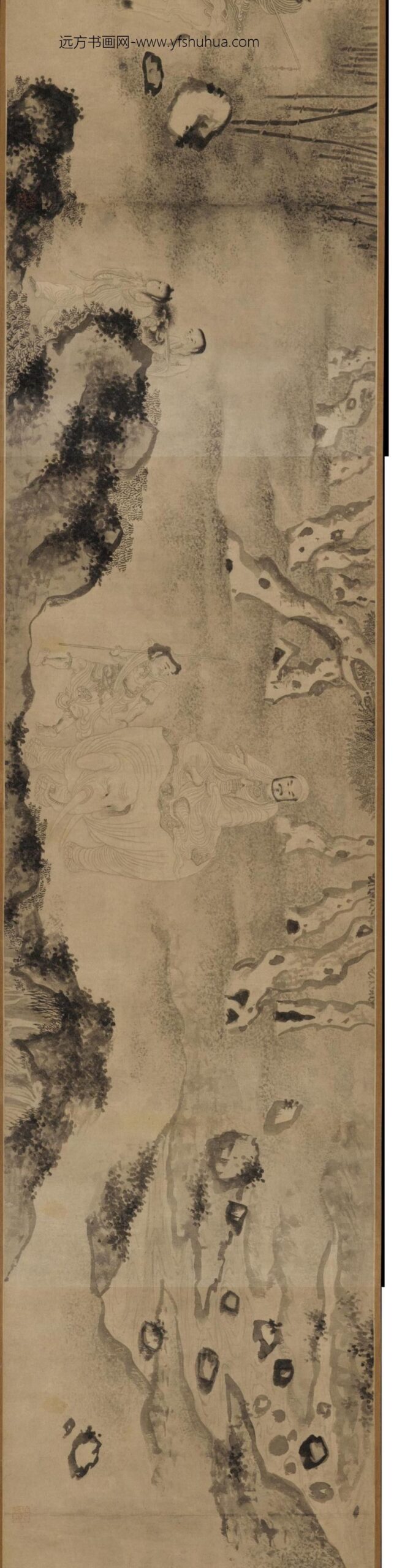 梵隆禅师_罗汉渡海图卷_