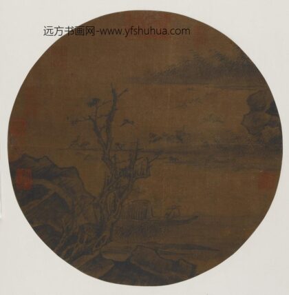 江参 孤舟寒鸦图册页.jpg