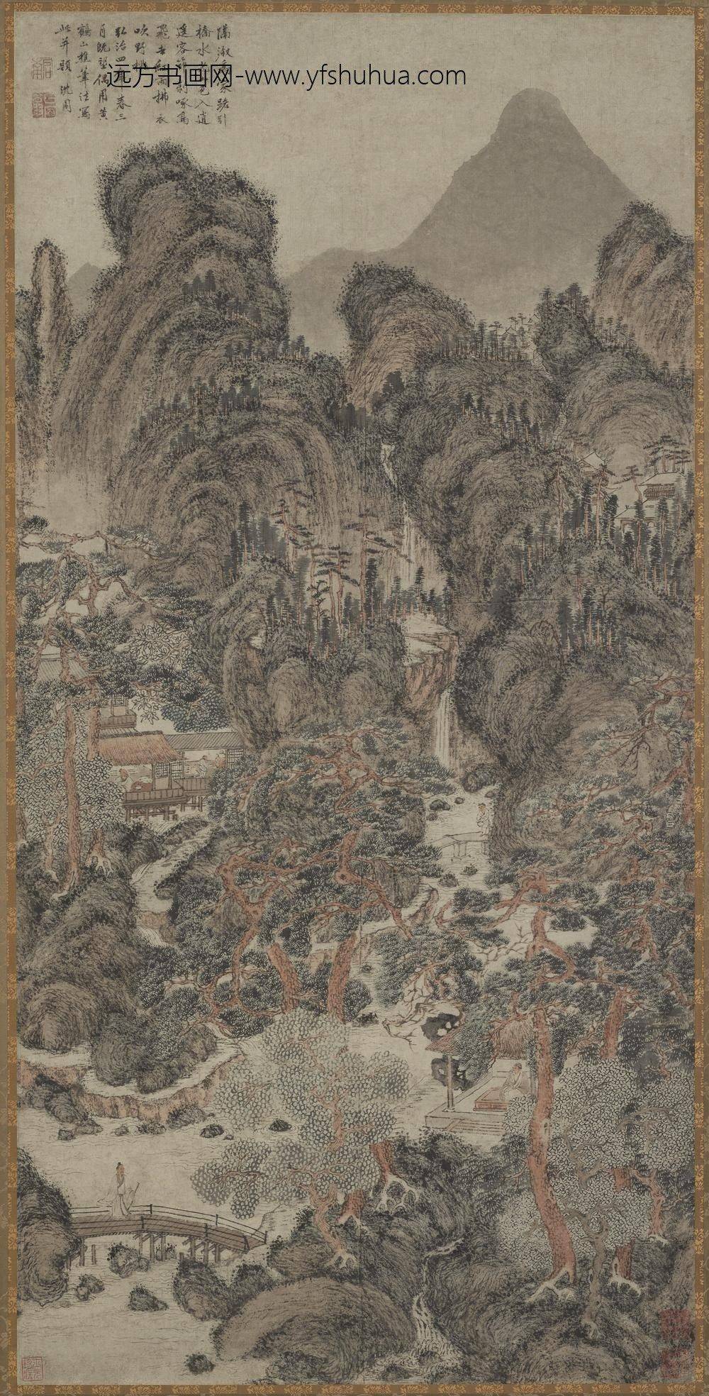 沈周_仿王蒙山水图