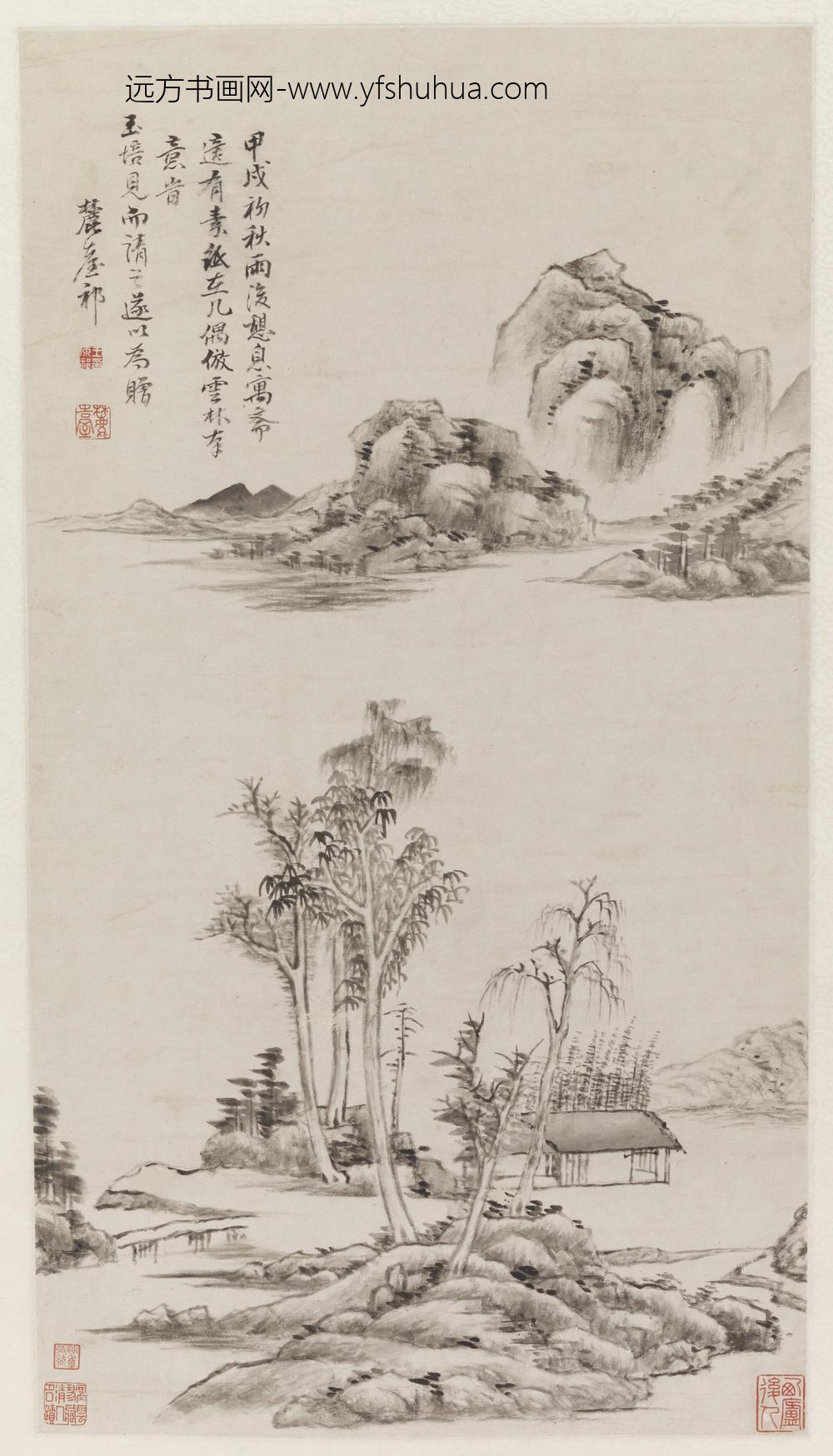 王原祁_仿倪瓒山水图