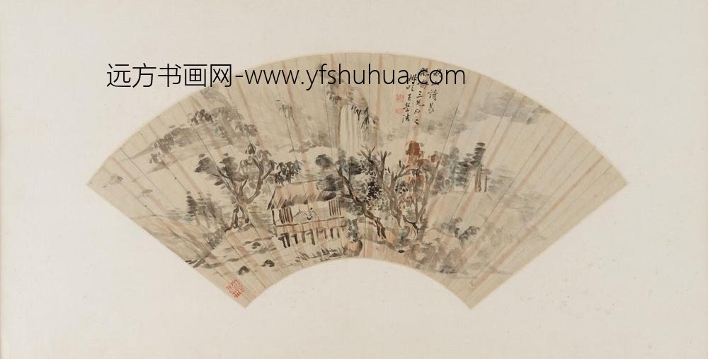 王学浩_秋山读易图扇面