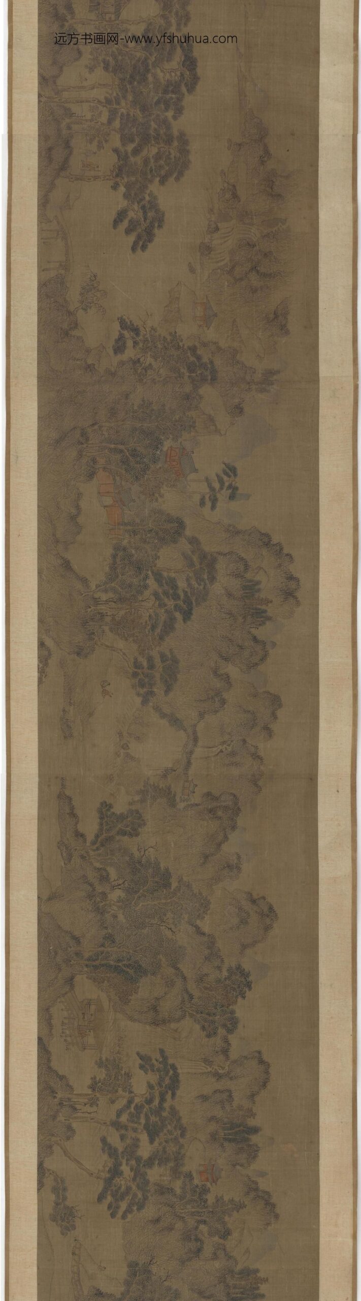 王蒙_溪山读书图卷_
