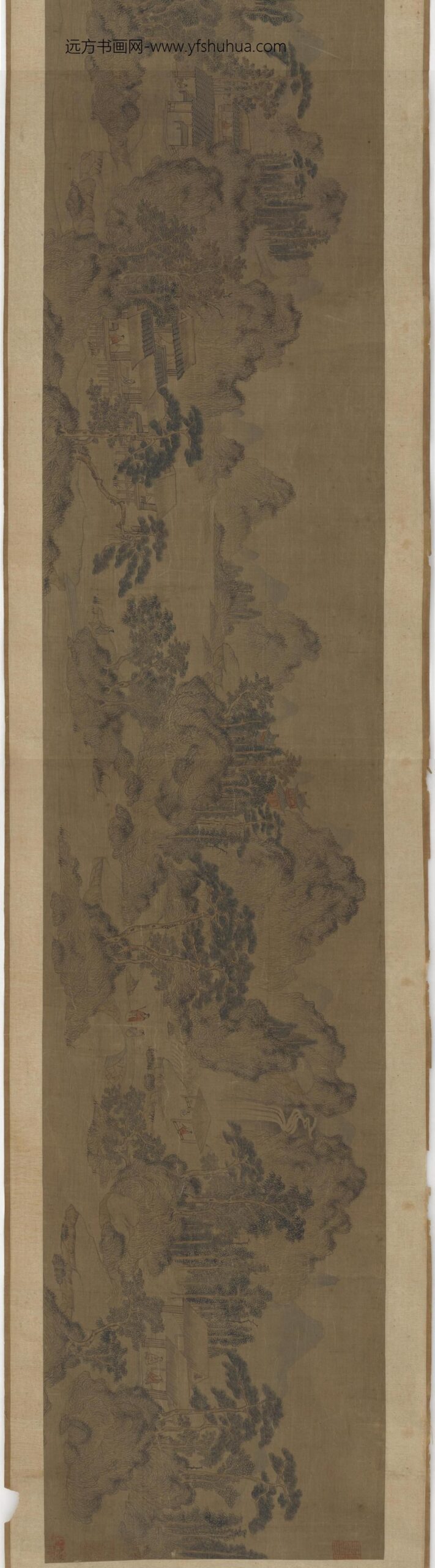 王蒙_溪山读书图卷_