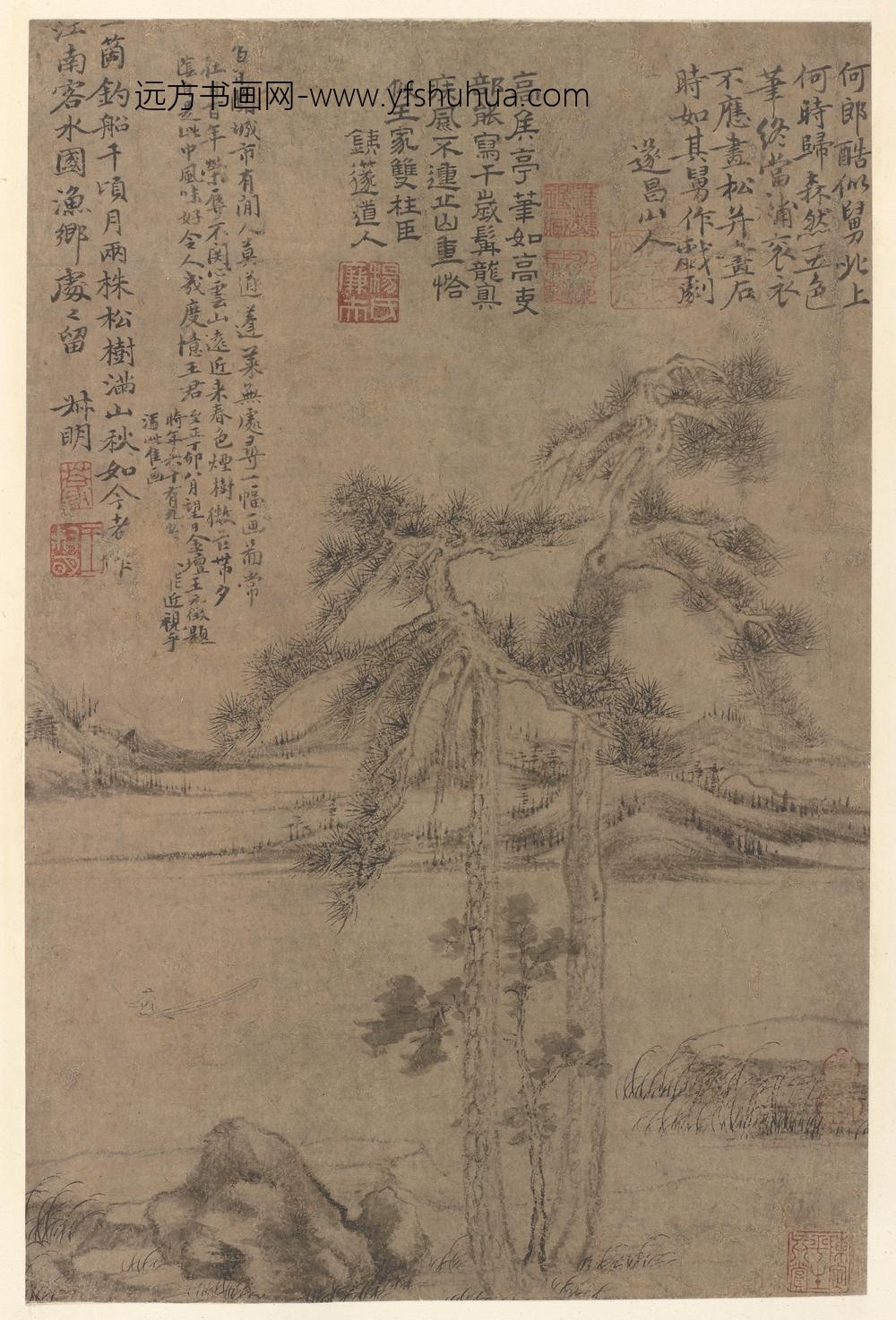 王蒙_长松江景图