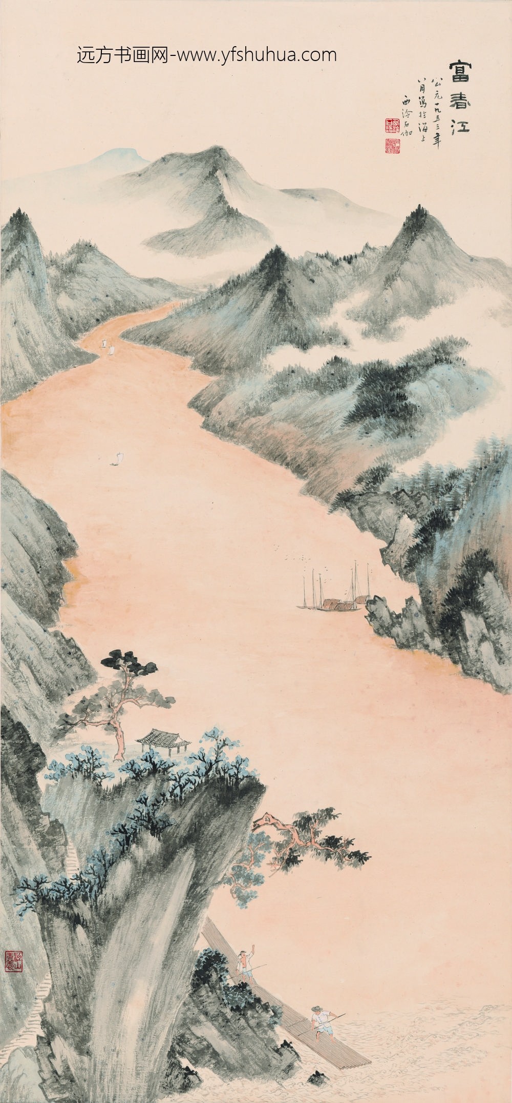 申石伽_富春江图立轴