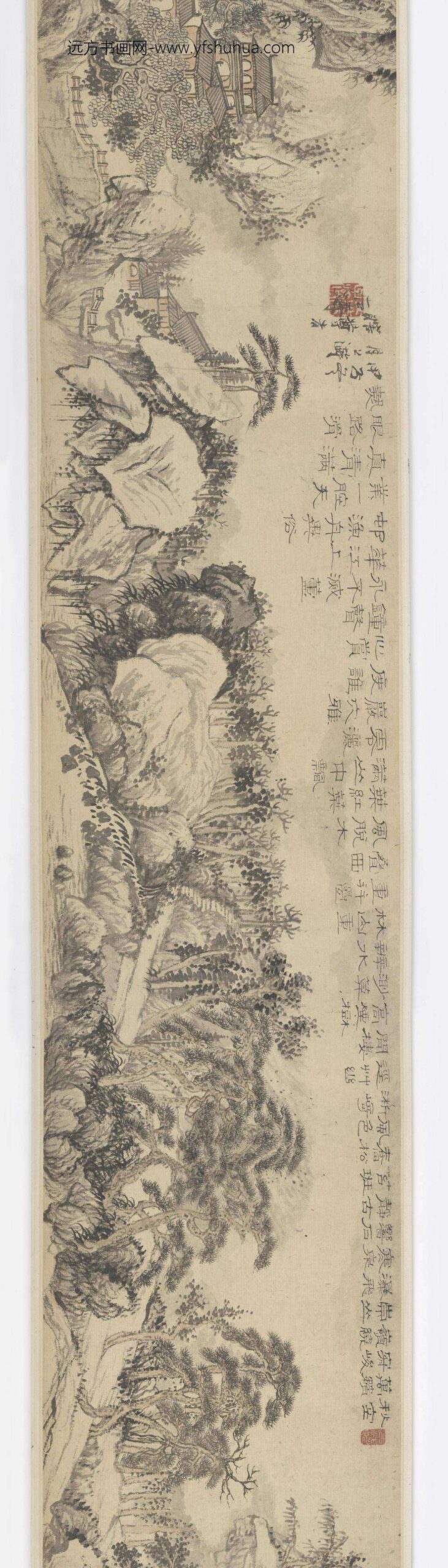 石涛_山水图卷（生龙活虎）_