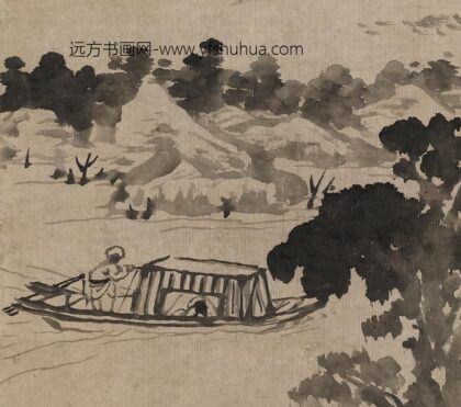 石涛 百里空明图轴船.jpg
