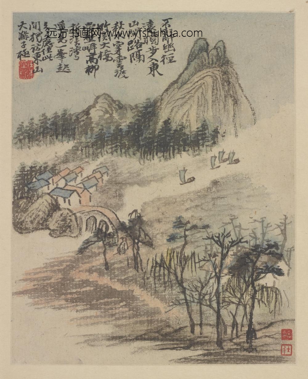石涛_金陵忆旧-东山漫步图