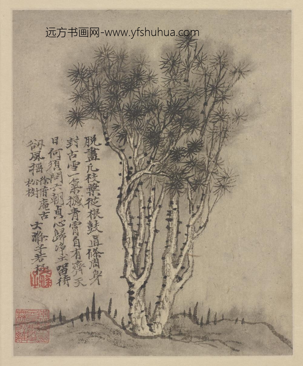 石涛_金陵忆旧-徐府庵古松