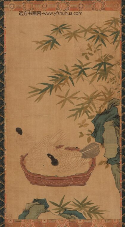 缂丝竹石浴鸽图.jpg