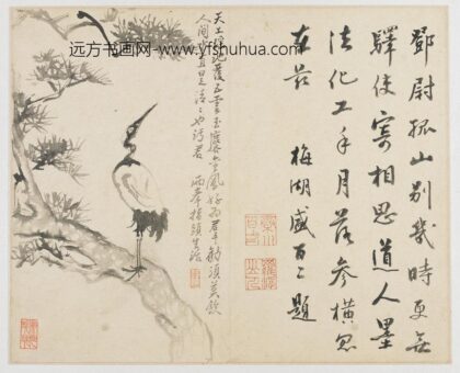 罗聘 山水花鸟册 松鹤图.jpg