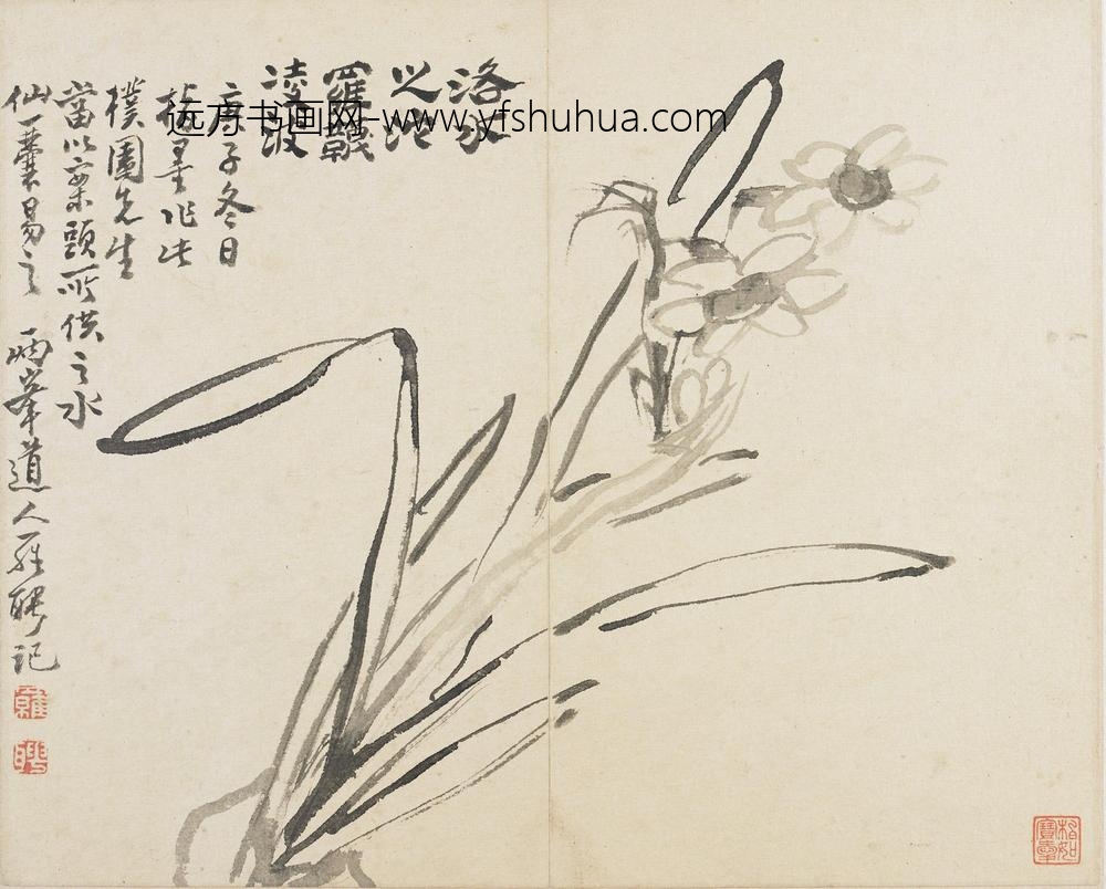 罗聘_山水花鸟册-水仙图