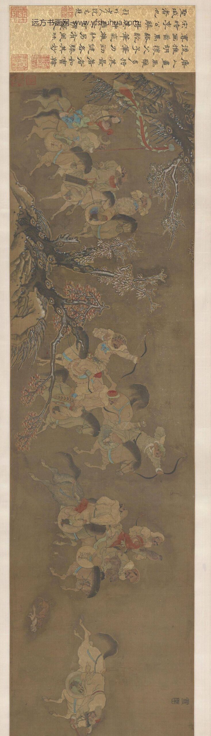 胡虔_番部(飞骑)雪围图卷_