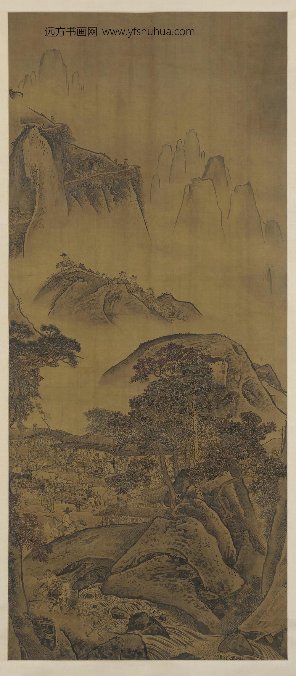 袁江_山驿行旅图