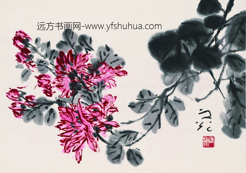 谢之光_菊花图轴-
