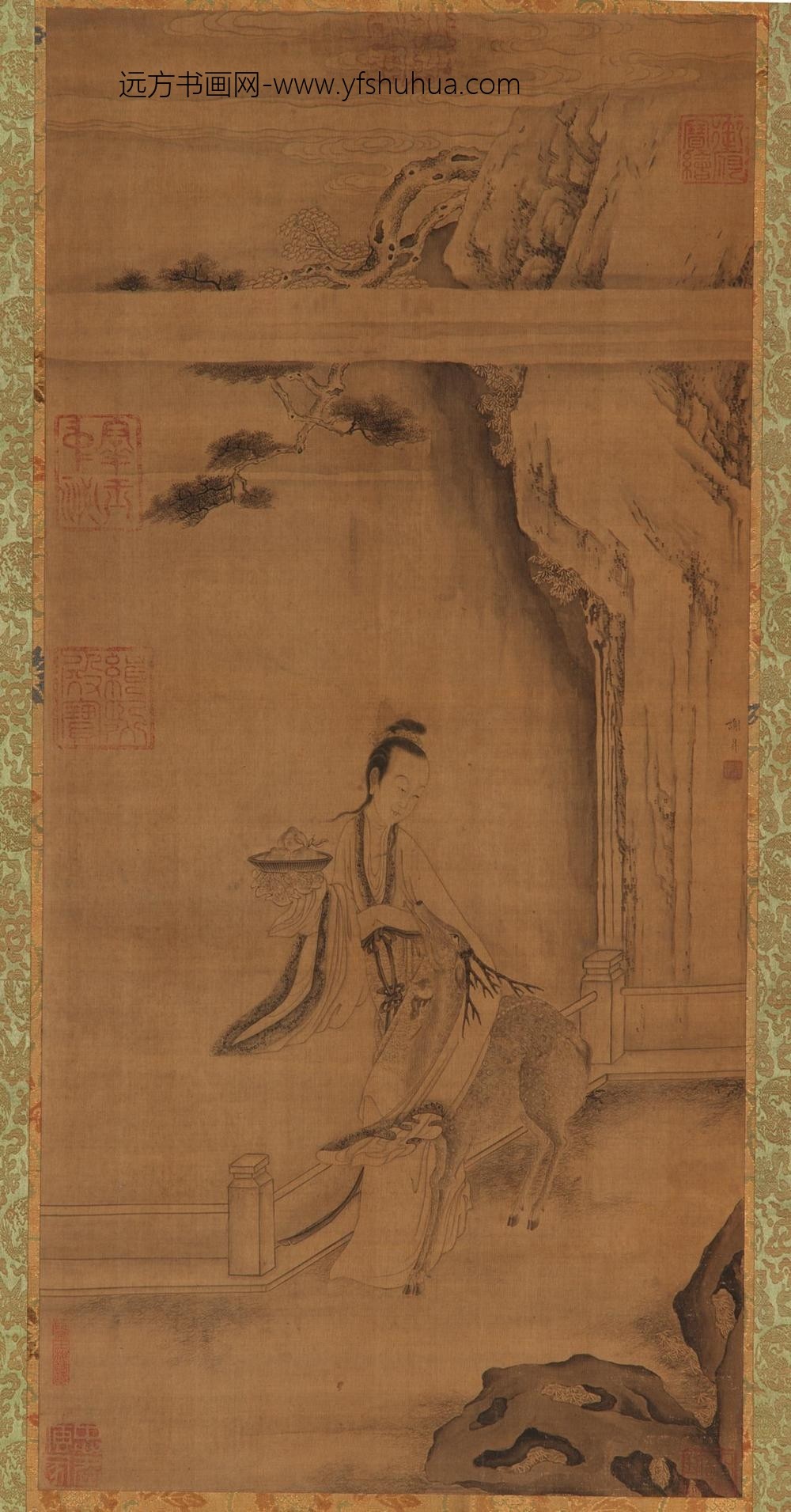 谢升_麻姑仙鹿图