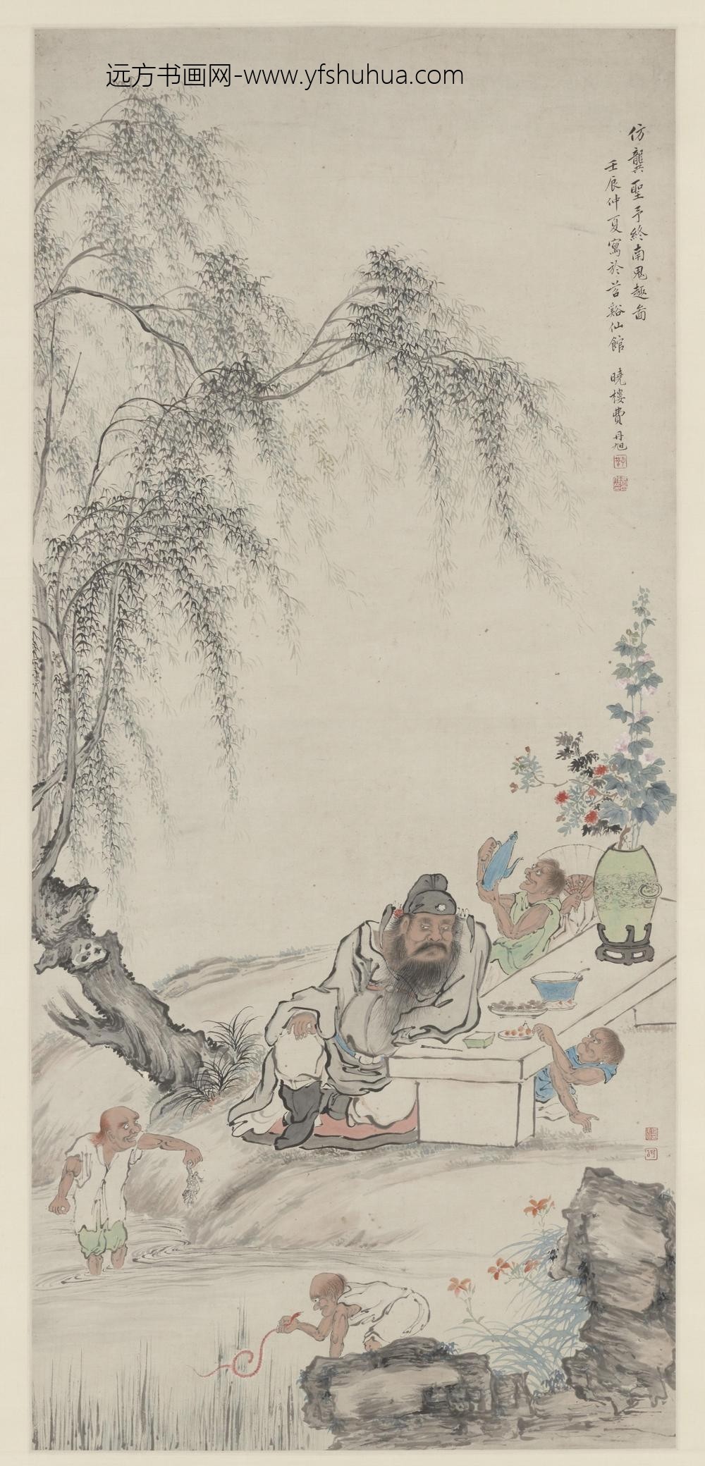 费丹旭_仿龚圣予终南鬼趣图