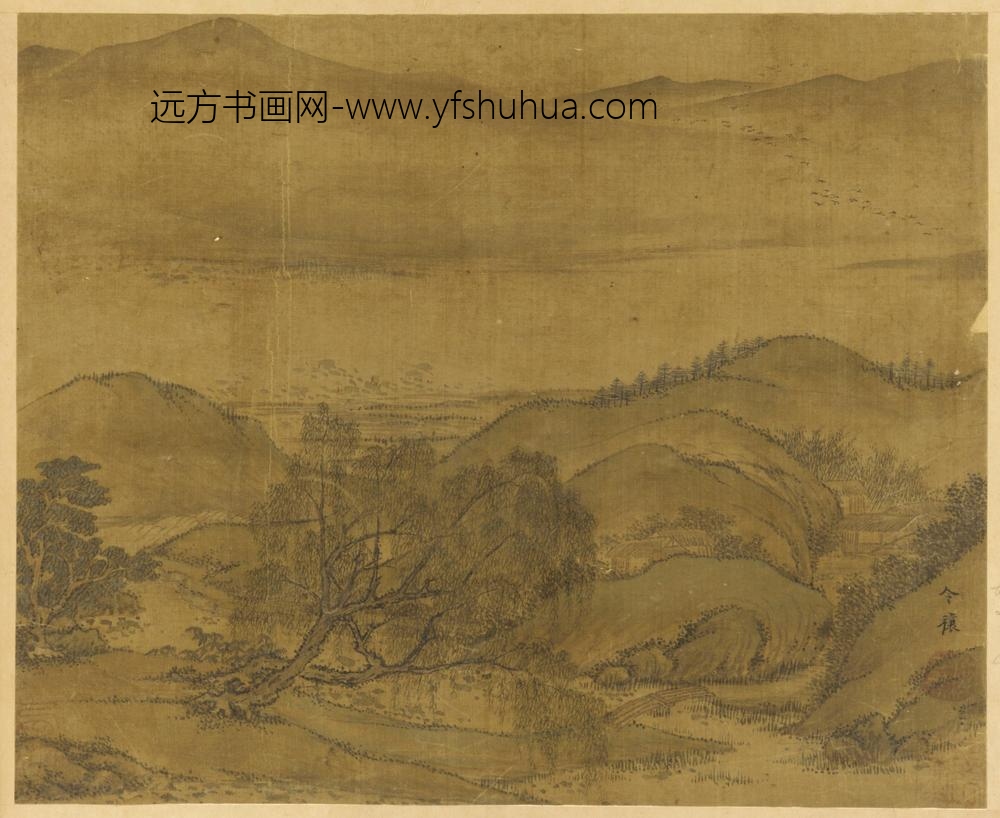 赵令穰_柳溪远山图