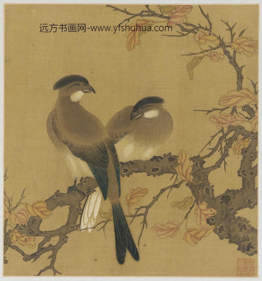 赵伯驹_双鹤秋枝图