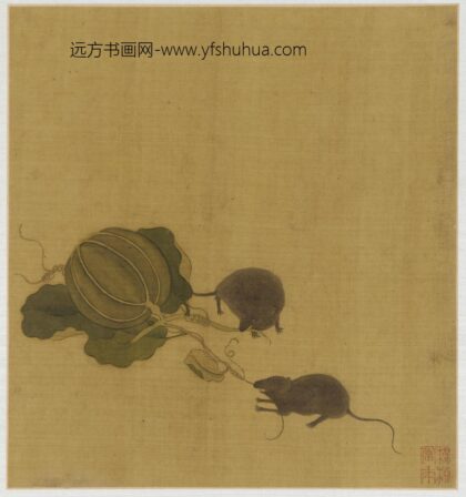 赵伯驹 瓜藤双鼠图.jpg
