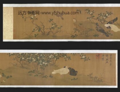 赵佶 宋徽宗 山茶禽鸽图卷.jpg