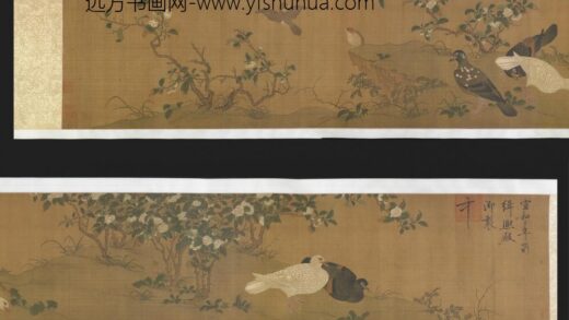 赵佶 宋徽宗 山茶禽鸽图卷.jpg
