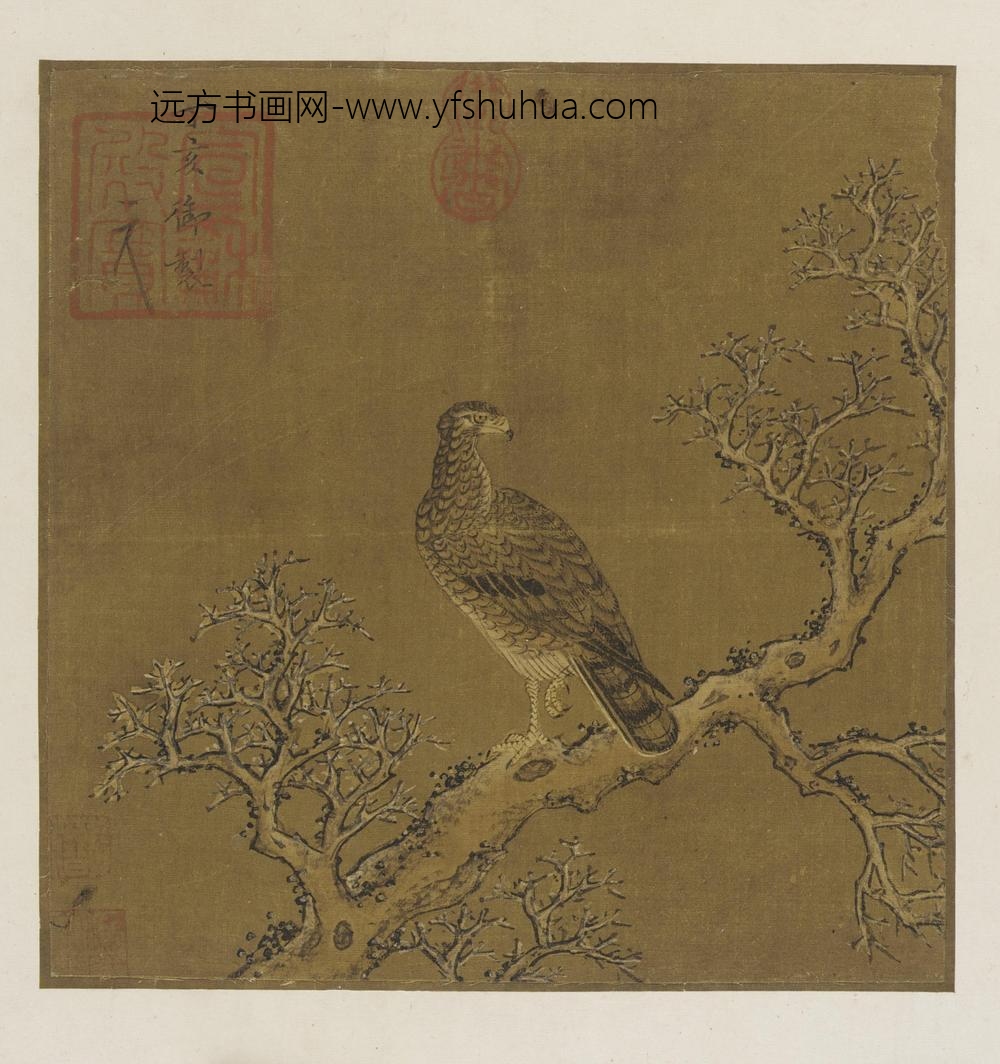 赵佶-宋徽宗_苍鹰栖枝图