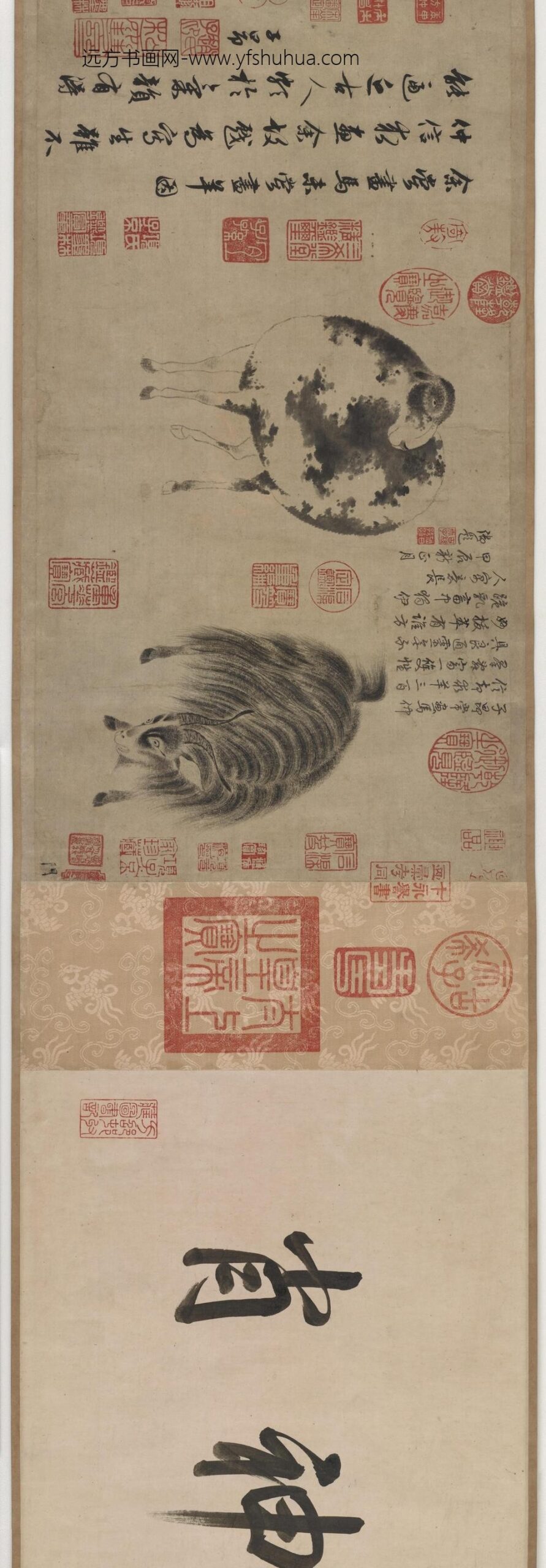 赵孟俯_二羊图卷_