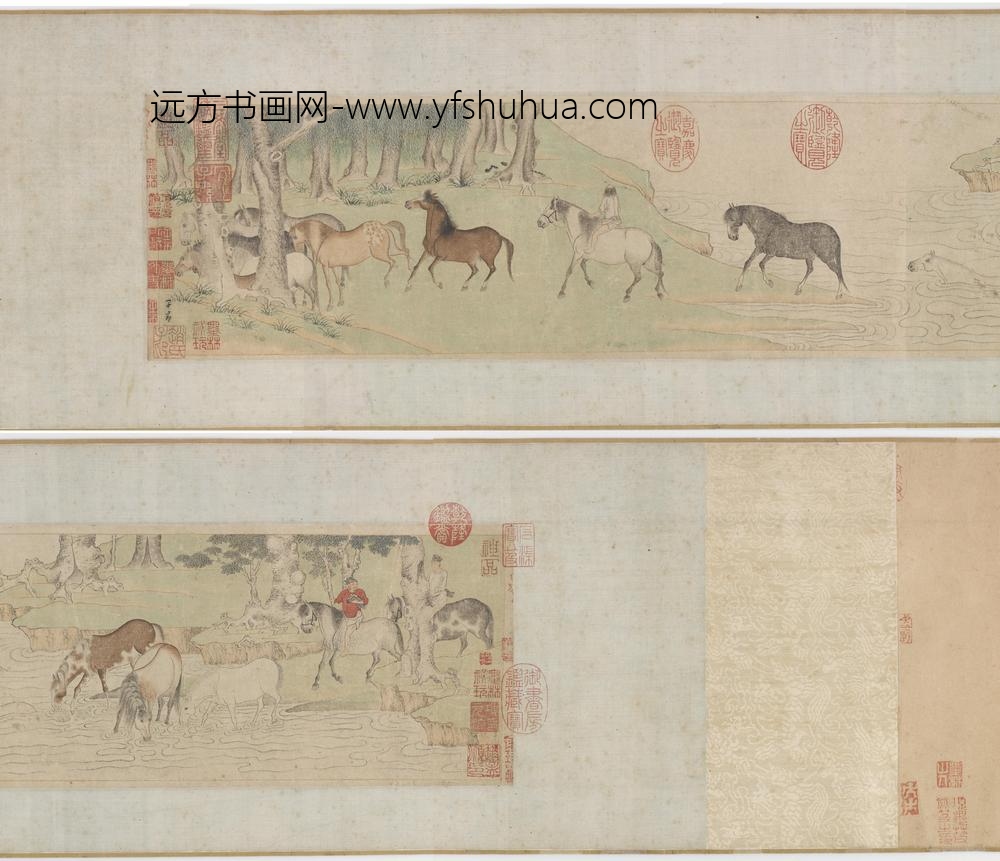 赵孟俯_浴马图卷(画心）