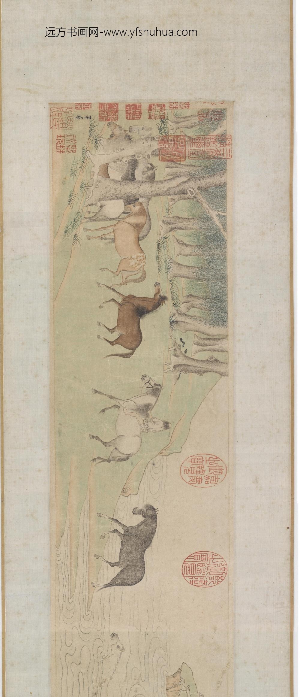 赵孟俯_浴马图卷(画心）_