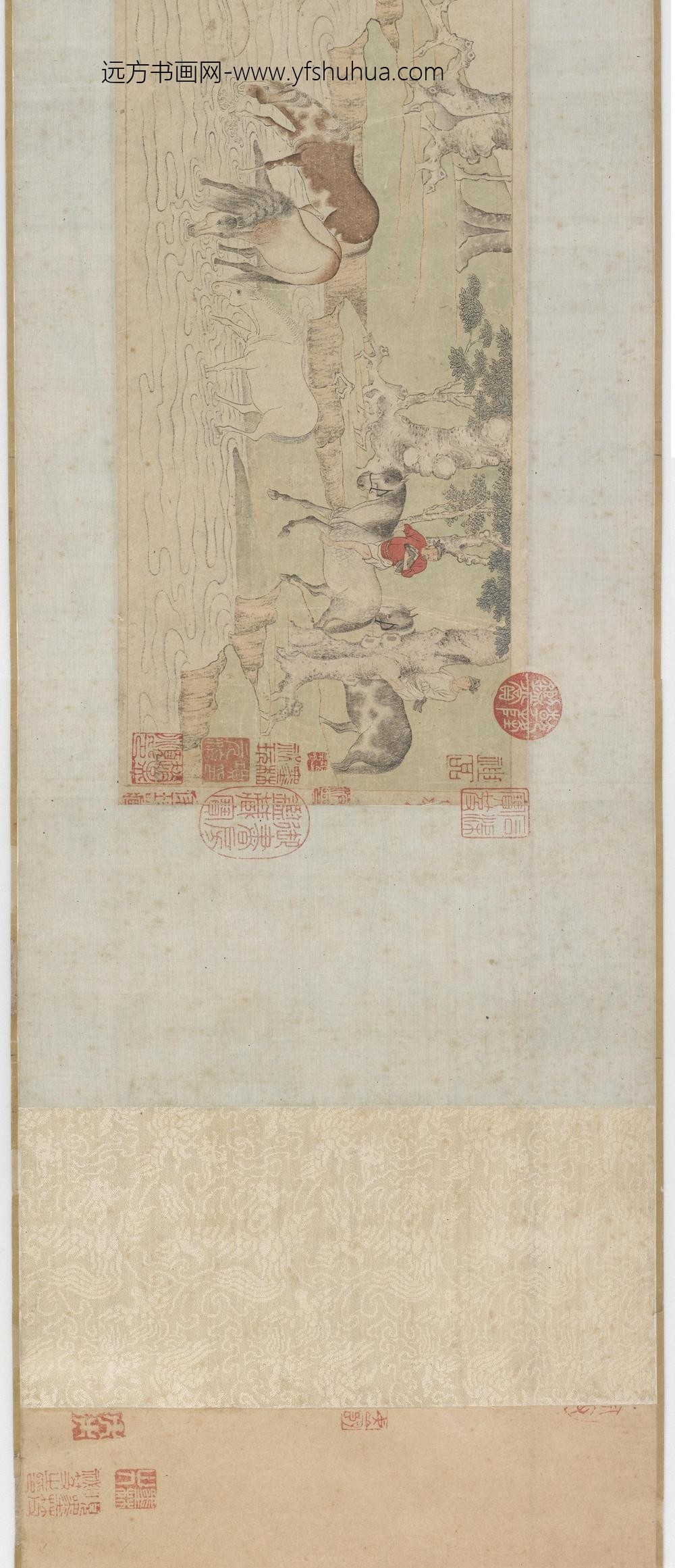 赵孟俯_浴马图卷(画心）_